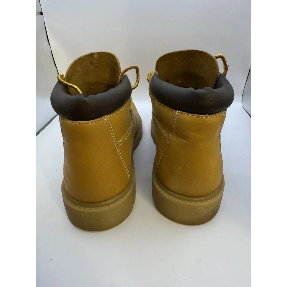 Timberland Style Yellow Leather Work Boots Men's US 5.5M‎ Waterproof